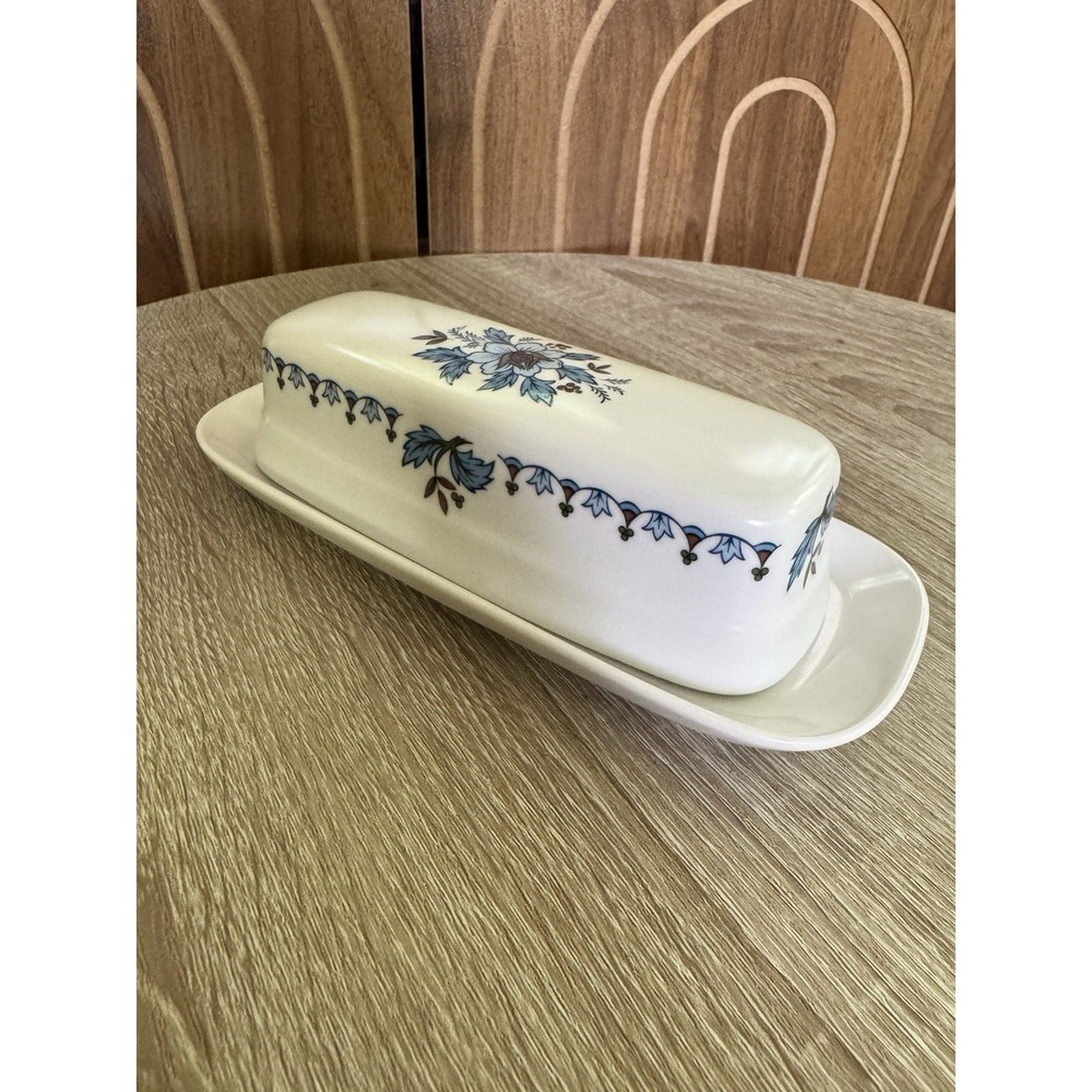 Noritake Blue Moon 9022 Progression China Covered Butter Dish